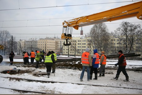 Przebudowa Węzła Świętego Maksymiliana -styczeń 2010, fot.: Bartosz Pietrzak