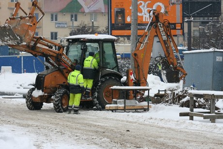 Przebudowa Węzła Świętego Maksymiliana -styczeń 2010, fot.: Bartosz Pietrzak