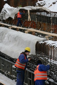 Przebudowa Węzła Świętego Maksymiliana -styczeń 2010, fot.: Bartosz Pietrzak