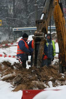 Przebudowa Węzła Świętego Maksymiliana -styczeń 2010, fot.: Bartosz Pietrzak