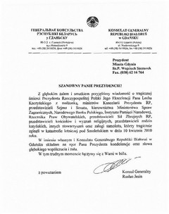 Kondolencje od Konsula Generalnego