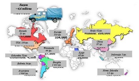 CNG na świecie - mapka