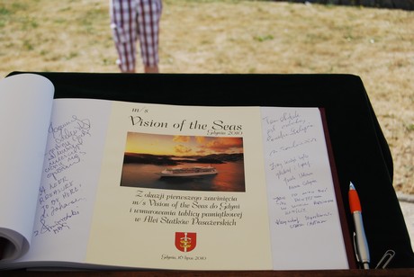 Odsłonięcie tablicy Vision of the Seas w  Alei Statków Pasażerskich, fot.: Dorota Nelke