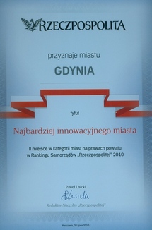 Gdynia w czołówce rankingu Rzeczpospolitej