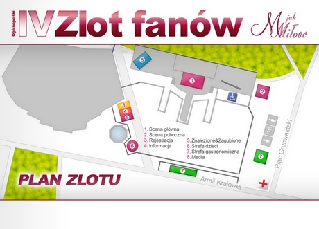 IV zlot fanów M jak Miłość - mapka zlotu