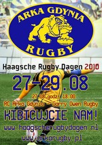 Plakat zachęcający do kibicowania rugbistom Arki Gdynia