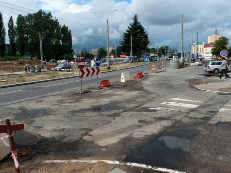 Przebudowa Węzła św. Maksymiliana - sierpień 2010 / fot. Kacper Kowalski