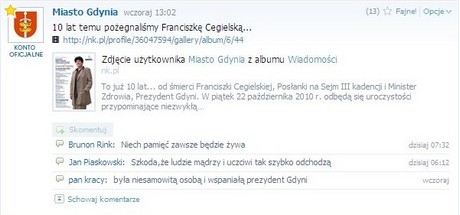 Internauci na naszej klasie o Franciszce - zrzut ekranowy