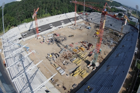 Stadion piłkarski w trakcie prac budowlanych / fot. Sławomir Ptasznik