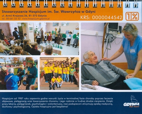 Stowarzyszenie Hospicjum im. Św. Wawrzyńca w Gdyni - informacja z gdyńskiej ulotki 1%