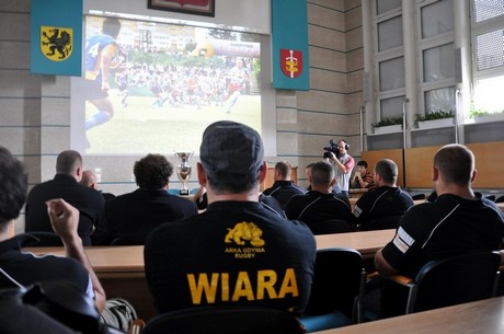 Zawodnicy Arka Gdynia Rugby na spotkaniu z prezydentem Gdyni / fot. Dorota Nelke