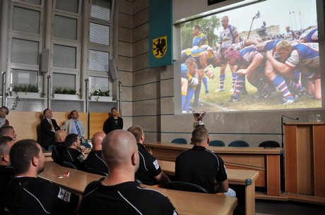 Zawodnicy Arka Gdynia Rugby na spotkaniu z prezydentem Gdyni / fot. Dorota Nelke