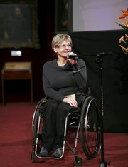 Beata Wachowiak-Zwara „Człowiekiem bez barier 2011", fot.: Piotr Stanisławski, pracownik Stowarzyszenia Przyjaciół Integracji