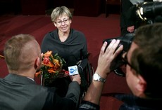 Beata Wachowiak-Zwara „Człowiekiem bez barier 2011", fot.: Piotr Stanisławski, pracownik Stowarzyszenia Przyjaciół Integracji