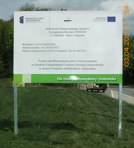Gdynia Tablica informacyjna TRISTAR lokalizacja Al. Zwycięstwa