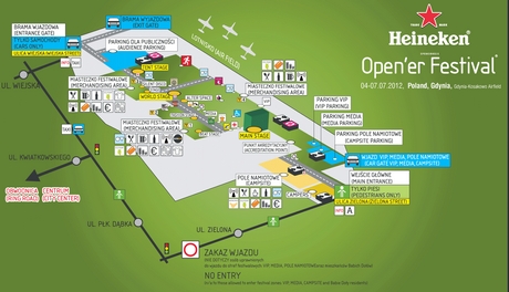 Mapa terenu Heinken Open'er Festival