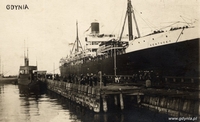 Pierwszy statek w porcie gdyńskim s.s. Kentucky, 13.08.1923 r., zdj. Muzeum Miasta Gdynia