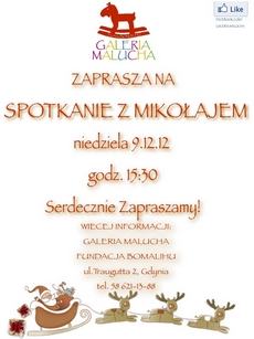 Spotkanie z Mikołajem w Galerii Malucha - plakat