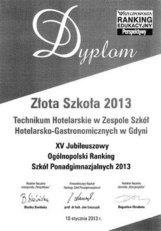 Dyplom - Złota Szkoła 2013