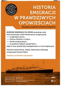 Historia Emigracji w prawdziwych opowieściach - plakat