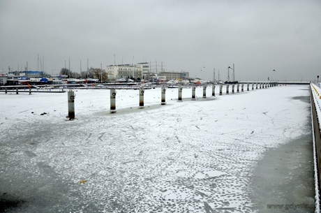 Zamarznięta gdyńska Marina, fot. Dorota Nelke