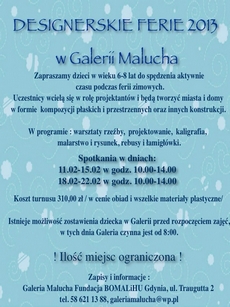 Designerskie ferie w Galerii Malucha