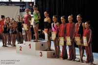 Wyróżnione zawodniczki na zawodach w gimnastyce artystycznej - Grand Prix Polski 2013,  fot. Klub Kibica SGA