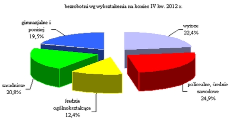 bezrobotni wg wykształcenia