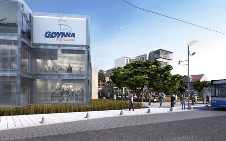 Gdynia Infobox wizualizacja, autor koncepcji Jacek Droszcz autor wizualizacji Rebel Concept