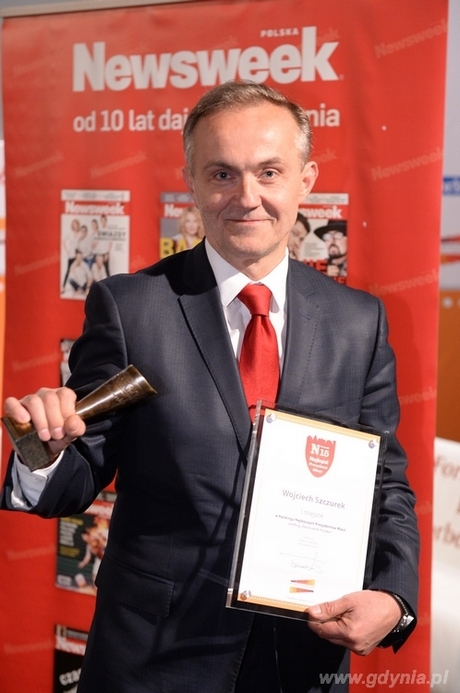 Prezydent Gdyni Wojciech Szczurek odebrał nagrodę dla najlepszego prezydenta miasta na IV Ogólnopolskim Kongresie Regionów, fot. Grzegorz Szymański