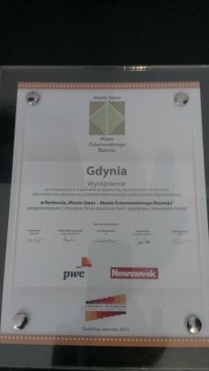wyr&oacute;znienie w konkursie Miasto Szans - Miasto Zr&oacute;wnoważonego Rozwoju