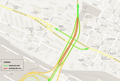 Mapka - III etap remontu Estakady Kwiatkowskiego