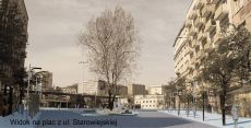 widok na plac z ul. Starowiejskiej