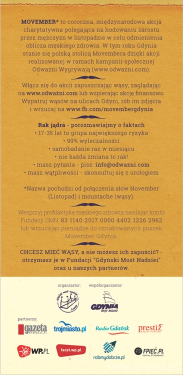 Ulotka Movember Gdynia