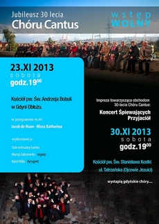 Koncert jubileuszowy chóru CANTUS Koncert jubileuszowy chóru CANTUS