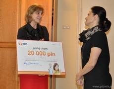 Elżbieta Kowalewska, dyrektor departamentu handlu Elektrociepłownie w Gdansku i Gdynia oraz Danuta Kłopocka, prezes Fundacji Adapa, fot. Sebastian Drausal