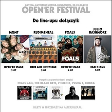Do grona artystów, którzy wystąpią w Gdyni dołączyły zespoły Foals i Rudimental oraz brytyjski DJ Julio Bashmore