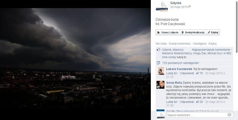 Jeden z najpopularniejszych postów z ostatnich tygodni na Gdyńskim profilu na Facebooku