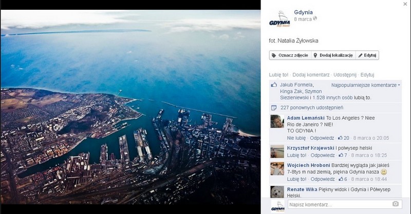 Gdyński profil na Facebooku - jeden z najpopularniejszych postów