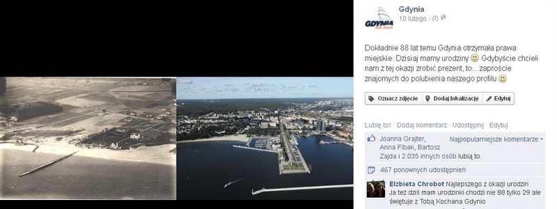 Gdyński profil na Facebooku - jeden z najpopularniejszych postów
