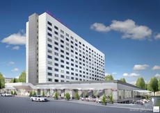 Wizualizacja nowej elewacji w ujęciu dziennym Hotelu Gdynia, materiały prasowe Orbis