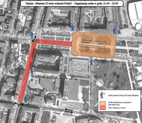 Gdynia miastem 25-lecia wolności Polski - organizacja ruchu w sobotę 7 czerwca 2014 r. w godz. 21.45 - 22.30