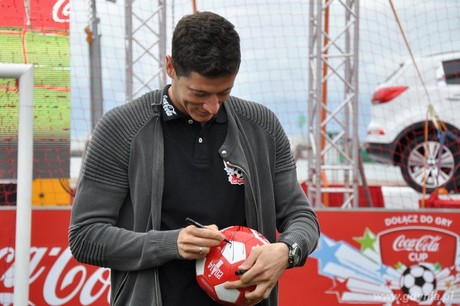 Robert Lewandowski w Gdyni na finale turnieju piłkarskiego Coca-Cola Cup / fot. Dorota Nelke