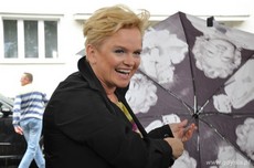 Katarzyna Figura na uroczystości wmurowania kamienia węgielnego pod budowę Gdyńskiego Centrum Filmowego / fot. Dorota Nelke