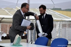 Wiceprezydent Miasta Gdyni Michał Guć na uroczystości wmurowania kamienia węgielnego pod Park Konstruktorów, fot. Dorota Nelke