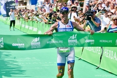 Andreas Raelert na mecie Herbalife Triathlon Gdynia 2014, fot. Tomasz Lenik