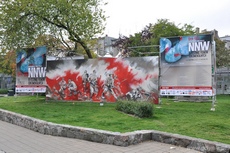 Patriotyczny mural na skrzyżowaniu ulic Świętojańskiej i 10 lutego w Gdyni autorstwa Jacka Piątka, fot. Michał Kowalski