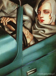 Tamara Łempicka autoportret w zielonym bugatti