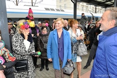 Powitanie Expressu InterCity Premium Radiowa Trójka z gwiazdami stacji radiowej, fot. Sebastian Drausal