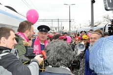 Powitanie Expressu InterCity Premium Radiowa Trójka z gwiazdami stacji radiowej, fot. Sebastian Drausal